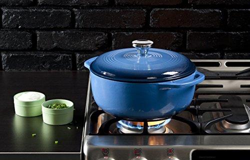 Lodge 6 Quart Enameled Cast Iron Dutch Oven. Classic Red Enamel Dutch Oven (Island Spice Red)