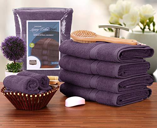 Utopia Towels Luxurious Bath Towels, 4 Pack, Grey