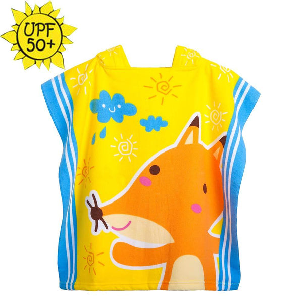 HETH Kids Hooded Beach and Bath Towel 100% Cotton Beach Swimming Coverup for Age 2-8 Years Old Multi-use for Bath/Shower/Pool(Tiger Shark)