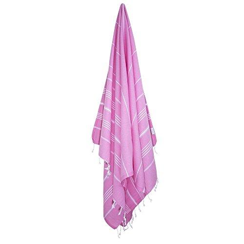 Turkish Bath and Beach Towel Set of 4 Variety Colors Classic Peshtemal 100% Cotton Oversized 39 X 70 Stylish Bath Beach Spa and Pool Towels