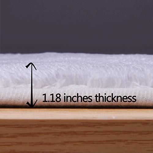 TOMORO Non-Slip Bathroom Rug Super Absorbent Bath Mat Extra Soft Microfibers Anti-Skid TPR Bottom (17.5 x 27 inch, White)