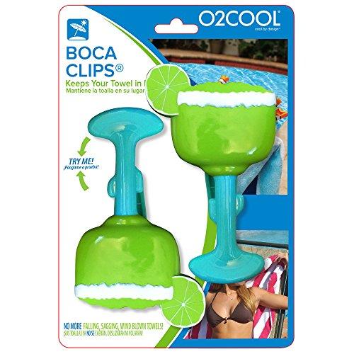 Margarita BocaClips by O2COOL, Beach Towel Holders, Clips, Set of two, Beach, Patio or Pool Accessories, Portable Towel Clips, Chip Clips, Secure Clips, Assorted Styles