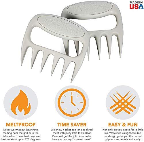 The Original Bear Paws Shredder Claws - Easily Lift, Handle, Shred, and Cut Meats - Essential for BBQ Pros - Ultra-Sharp Blades and Heat Resistant Nylon