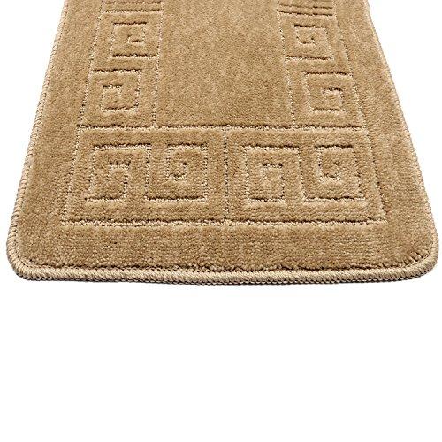 Pauwer Bath Rug Sets 3 Piece for Bathroom Non Slip Bath Mat Set Washable Bath Rug Set Pattern 28.4"x17.7"/Contour Mat 17.7"x17.7"/ Lid Cover (Navy)