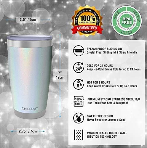 CHILLOUT LIFE 30 oz Stainless Steel Tumbler with Lid & Gift Box | Double Wall Vacuum Insulated Large Travel Coffee Mug with Splash Proof Lid for Hot & Cold Drinks