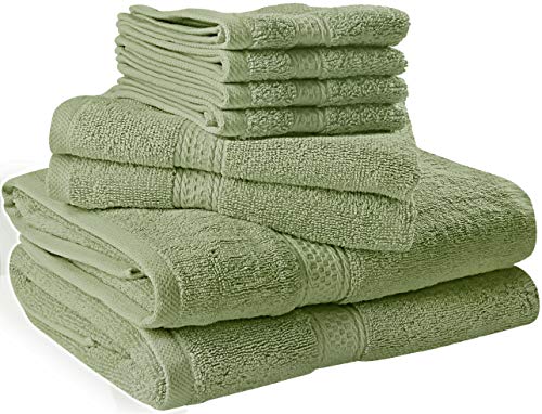 Utopia Towels 8 Piece Towel Set, Dark Grey, 2 Bath Towels, 2 Hand Towels, and 4 Washcloths