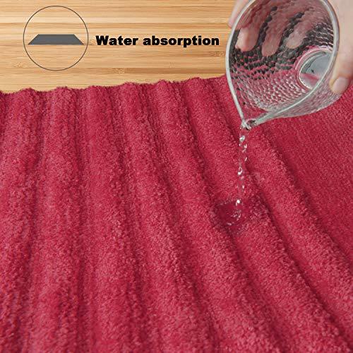 TOMORO Non-Slip Bathroom Rug Super Absorbent Bath Mat Extra Soft Microfibers Anti-Skid TPR Bottom (17.5 x 27 inch, White)