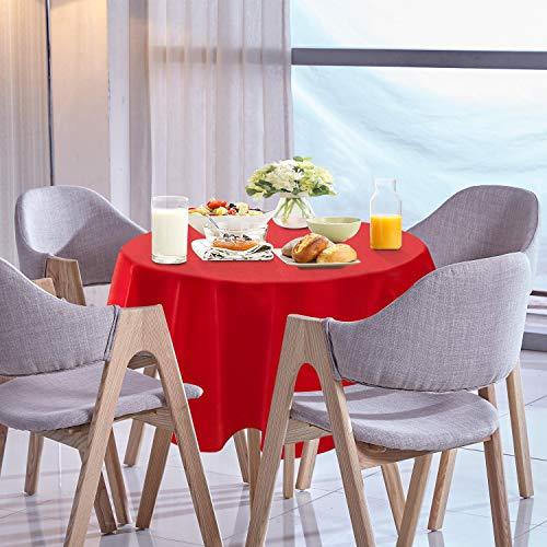 YEMYHOM 100% Polyester Spillproof Tablecloths for Rectangle Tables 60 x 84 Inch Indoor Outdoor Camping Picnic Rectangular Table Cloth (Red and White Checkered)