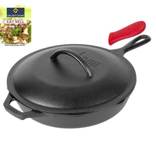 Lodge Cast Iron Skillet, Pre-Seasoned and Ready for Stove Top or Oven Use, 10.25", Black