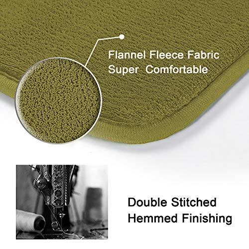 H.VERSAILTEX 2 Pack Non Slip Memory Foam Bathroom Rugs Non Slip Bath Mats Super Absorbent Extra Cozy, Foot Massage Flannel Bathroom Rugs/Carpets Machine-Washable and Fast Dry (Gray, Each 17" x 24")