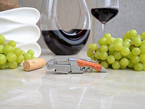 Professional Waiter’s Corkscrew by HiCoup - Rosewood Handle All-in-one Corkscrew, Bottle Opener and Foil Cutter, Used By Sommeliers, Waiters and Bartenders Around The World