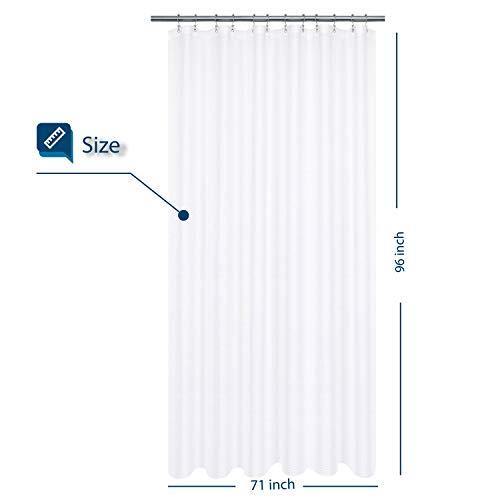 Waffle Weave Fabric Shower Curtain 230 GSM Heavy Duty, Spa, Hotel Luxury, Water Repellent, White Pique Pattern, 71 x 72 inches Decorative Bathroom Curtain