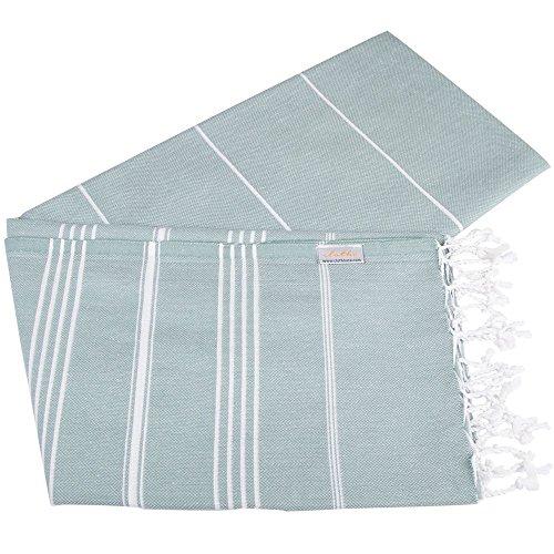 Turkish Bath and Beach Towel Set of 4 Variety Colors Classic Peshtemal 100% Cotton Oversized 39 X 70 Stylish Bath Beach Spa and Pool Towels