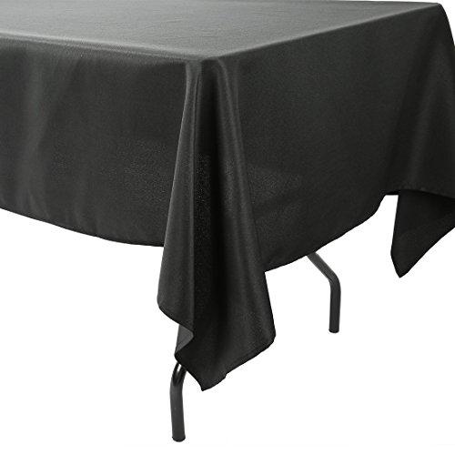 E-TEX Rectangle Tablecloth - 60 x 102 Inch Rectangular Table Cloth for 6 Foot Table in Washable Polyester White