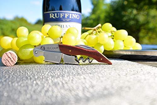 Professional Waiter’s Corkscrew by HiCoup - Rosewood Handle All-in-one Corkscrew, Bottle Opener and Foil Cutter, Used By Sommeliers, Waiters and Bartenders Around The World