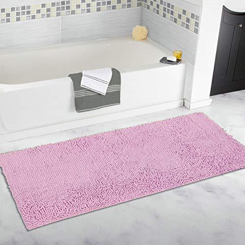 MAYSHINE Bath mat Runners for Bathroom Rugs(47X27.5inch) Long Floor mats Extra Soft Absorbent Thickening Shaggy Microfiber Machine-Washable Perfect for Doormats Tub Shower-Dark Gray