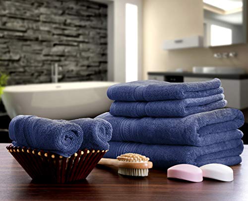 Utopia Towels 8 Piece Towel Set, 700 GSM, 2 Bath Towels, 2 Hand Towels and 4 Washcloths, Dark Grey