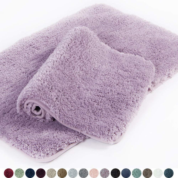 Walensee Bathroom Rug Non Slip Bath Mat for Bathroom (16 x 24) Water Absorbent Soft Microfiber Shaggy Bathroom Mat Machine Washable Bath Rug for Bathroom Thick Plush Rugs for Shower (Gray)