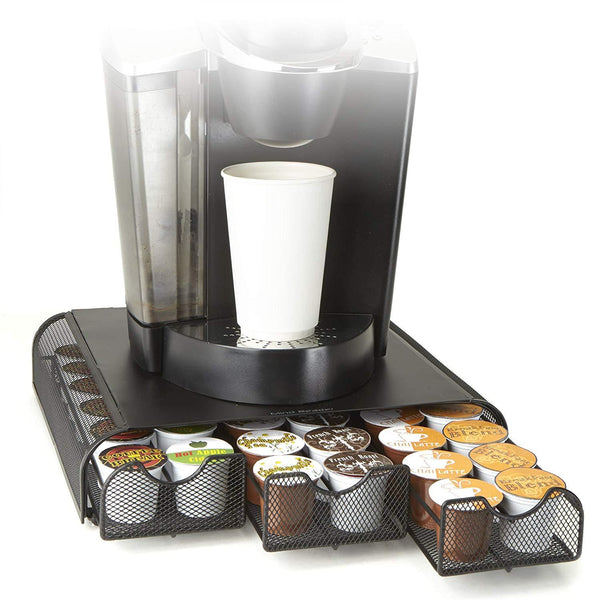 Mind Reader 'Anchor' Triple Drawer K-Cup Dolce Gusto, CBTL, Verismo Single Serve Coffee Pod Holder, Black