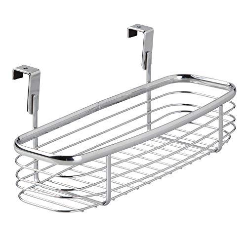InterDesign Axis Steel Over The Cabinet Storage Organizer, Waste Basket, for Aluminum Foil, Sandwich, Cleaning, Garbage Bags, Bath Supplies, 7.1" x 12.2" x 14.2", Chrome