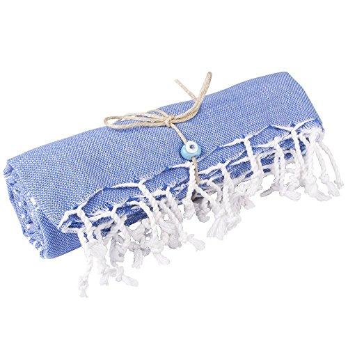 Turkish Bath and Beach Towel Set of 4 Variety Colors Classic Peshtemal 100% Cotton Oversized 39 X 70 Stylish Bath Beach Spa and Pool Towels