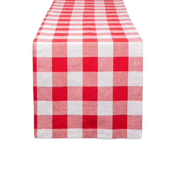 DII Cotton Buffalo Check Table Runner for Family Dinners or Gatherings, Indoor or Outdoor Parties, & Everyday Use (14x72",  Seats 4-6 People), Black & White