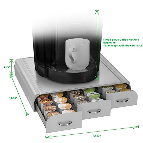 Mind Reader 'Anchor' Triple Drawer K-Cup Dolce Gusto, CBTL, Verismo Single Serve Coffee Pod Holder, Black