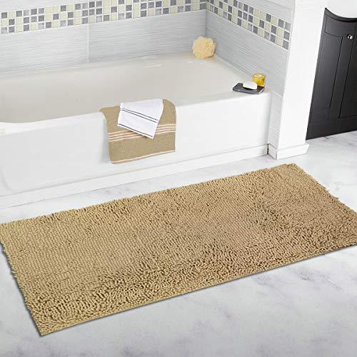 MAYSHINE Bath mat Runners for Bathroom Rugs(47X27.5inch) Long Floor mats Extra Soft Absorbent Thickening Shaggy Microfiber Machine-Washable Perfect for Doormats Tub Shower-Dark Gray