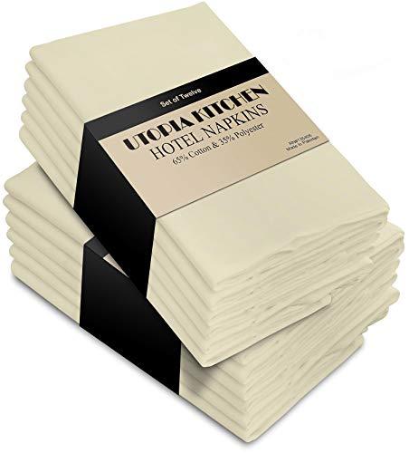 Utopia Kitchen Cloth Napkins (18 inches x 18 inches) - 12 Pack Soft and Comfortable Cotton Dinner Napkins