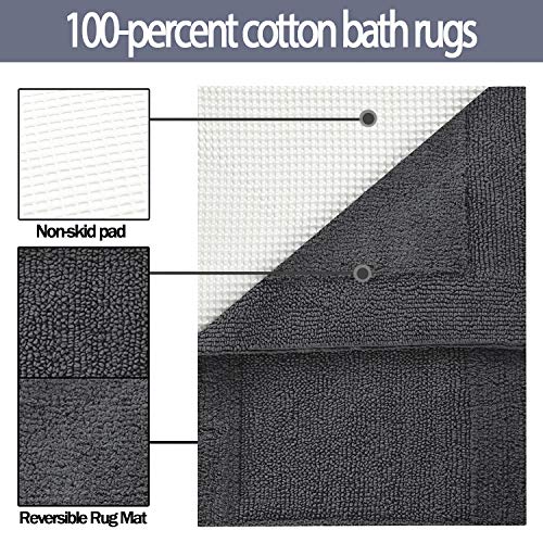 TOMORO Non-Slip Bathroom Rug Super Absorbent Bath Mat Extra Soft Microfibers Anti-Skid TPR Bottom (17.5 x 27 inch, White)