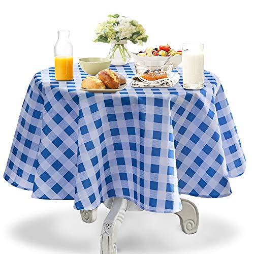 YEMYHOM 100% Polyester Spillproof Tablecloths for Rectangle Tables 60 x 84 Inch Indoor Outdoor Camping Picnic Rectangular Table Cloth (Red and White Checkered)