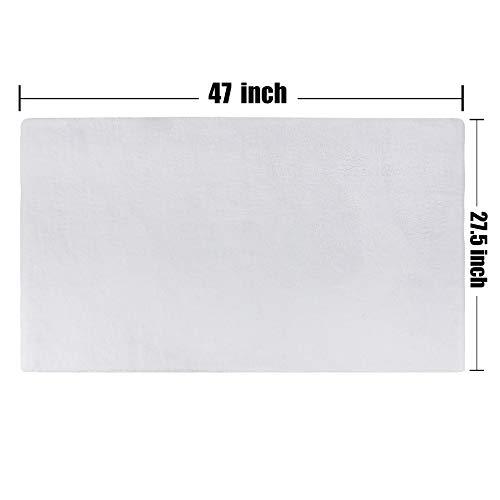 TOMORO Non-Slip Bathroom Rug Super Absorbent Bath Mat Extra Soft Microfibers Anti-Skid TPR Bottom (17.5 x 27 inch, White)