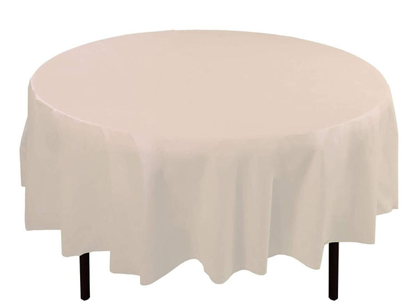 Exquisite 12-Pack Premium Plastic Tablecloth 54 Inch. x 108 Inch. Rectangle Table Cover-White