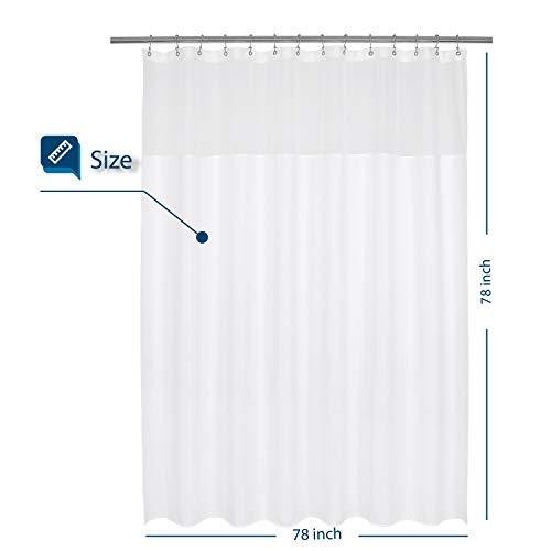 Waffle Weave Fabric Shower Curtain 230 GSM Heavy Duty, Spa, Hotel Luxury, Water Repellent, White Pique Pattern, 71 x 72 inches Decorative Bathroom Curtain