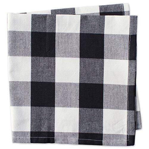 DII Cotton Buffalo Check Table Runner for Family Dinners or Gatherings, Indoor or Outdoor Parties, & Everyday Use (14x72",  Seats 4-6 People), Black & White