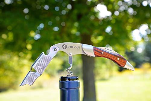 Professional Waiter’s Corkscrew by HiCoup - Rosewood Handle All-in-one Corkscrew, Bottle Opener and Foil Cutter, Used By Sommeliers, Waiters and Bartenders Around The World