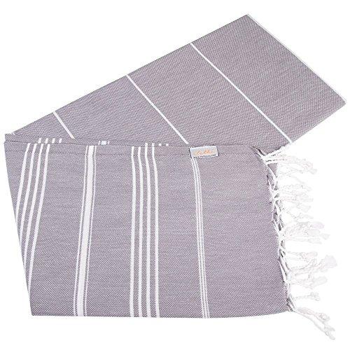 Turkish Bath and Beach Towel Set of 4 Variety Colors Classic Peshtemal 100% Cotton Oversized 39 X 70 Stylish Bath Beach Spa and Pool Towels