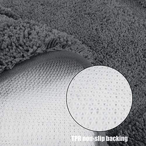 TOMORO Non-Slip Bathroom Rug Super Absorbent Bath Mat Extra Soft Microfibers Anti-Skid TPR Bottom (17.5 x 27 inch, White)