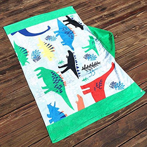 Bavilk Kids Children Hooded Poncho Dinosaur Swim Beach Bath Towel for Girls / Boys