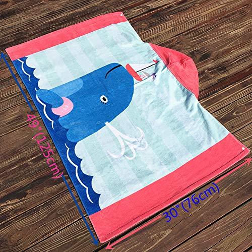 Athaelay Kids Beach Towels for 1 to 5 Years Old, Cotton, Use for Baby Toddler Boys Bath Pool Swim Poncho Cover-ups Cape, Extra Large 24x48, Ultra Breathable and Soft for All Seasons, Shark Theme