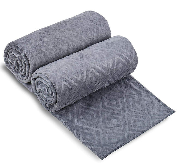 JML Microfiber Bath Towels, Bath Towel 2 Pack(30" x 60"), Oversized, Soft, Super Absorbent and Fast Drying, No Fading Multipurpose Use for Sports, Travel, Fitness, Yoga - Grey