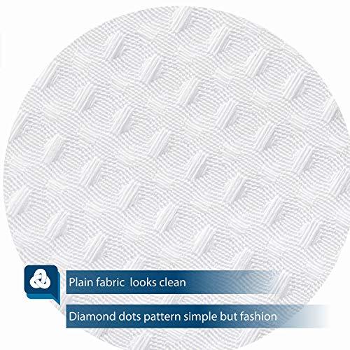 Waffle Weave Fabric Shower Curtain 230 GSM Heavy Duty, Spa, Hotel Luxury, Water Repellent, White Pique Pattern, 71 x 72 inches Decorative Bathroom Curtain