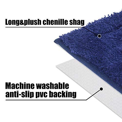 TOMORO Non-Slip Bathroom Rug Super Absorbent Bath Mat Extra Soft Microfibers Anti-Skid TPR Bottom (17.5 x 27 inch, White)