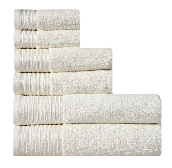 600 GSM Ultra Soft 100% Combed Cotton 6-piece Towel Set (Charcoal Black): 2 Bath towels, 2 Hand towels, 2 Washcloths, Long-staple Cotton, Spa Hotel Quality, Super Absorbent, Machine Washable