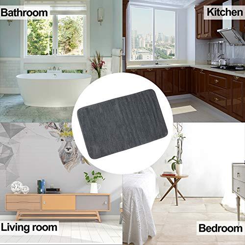 TOMORO Non-Slip Bathroom Rug Super Absorbent Bath Mat Extra Soft Microfibers Anti-Skid TPR Bottom (17.5 x 27 inch, White)