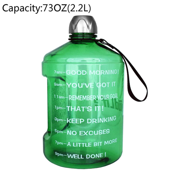 BuildLife 1 Gallon Water Bottle Motivational Fitness Workout with Time Marker |Drink More Water Daily | Clear BPA-Free | Large 128 Ounce/73OZ/43OZ of Water