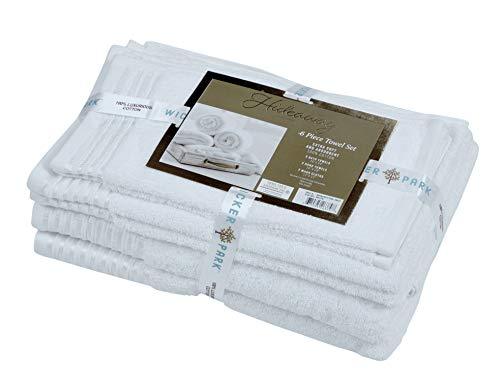 600 GSM Ultra Soft 100% Combed Cotton 6-piece Towel Set (Charcoal Black): 2 Bath towels, 2 Hand towels, 2 Washcloths, Long-staple Cotton, Spa Hotel Quality, Super Absorbent, Machine Washable