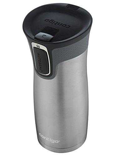 Contigo AUTOSEAL West Loop Vaccuum-Insulated Stainless Steel Travel Mug, 16 oz, Stainless Steel/Monaco Blue, 2-Pack