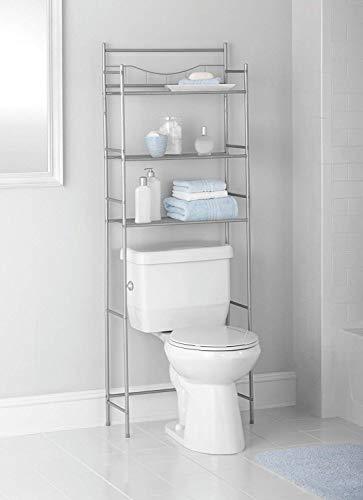 Mainstays 3-Shelf Bathroom Space Saver, Fits Most Standard Toilets (3-Shelf, Satin Nickel)