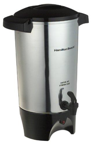 Hamilton Beach 45 Cup Coffee Urn and Hot Beverage Dispenser, Silver (40515R),